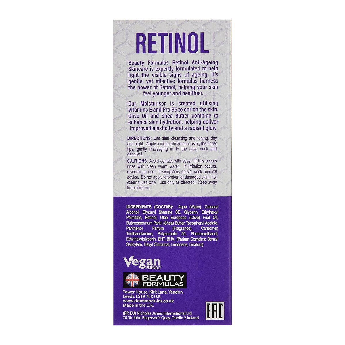 Beauty Formulas Moisturizer Retinol Anti-Ageing 75 ml
