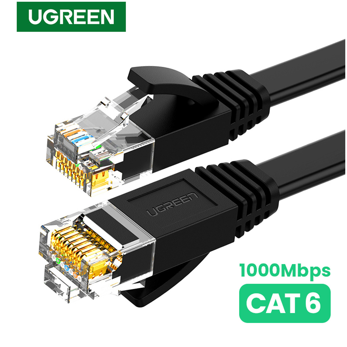 Ugreen Cat 6 Round UTP Gigabit Ethernet Network Cable, 5 m, Black, 20162