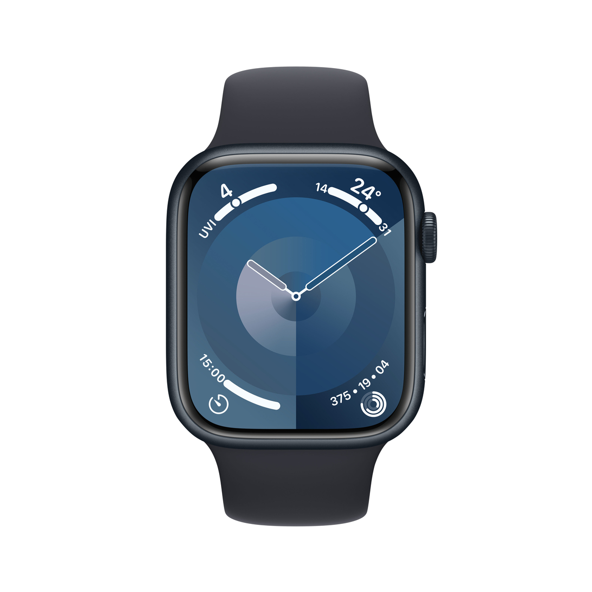 Apple Watch Series 9 GPS + Cellular, Midnight Aluminium Case with Midnight Sport Band, 45 mm, M/L MRMD3