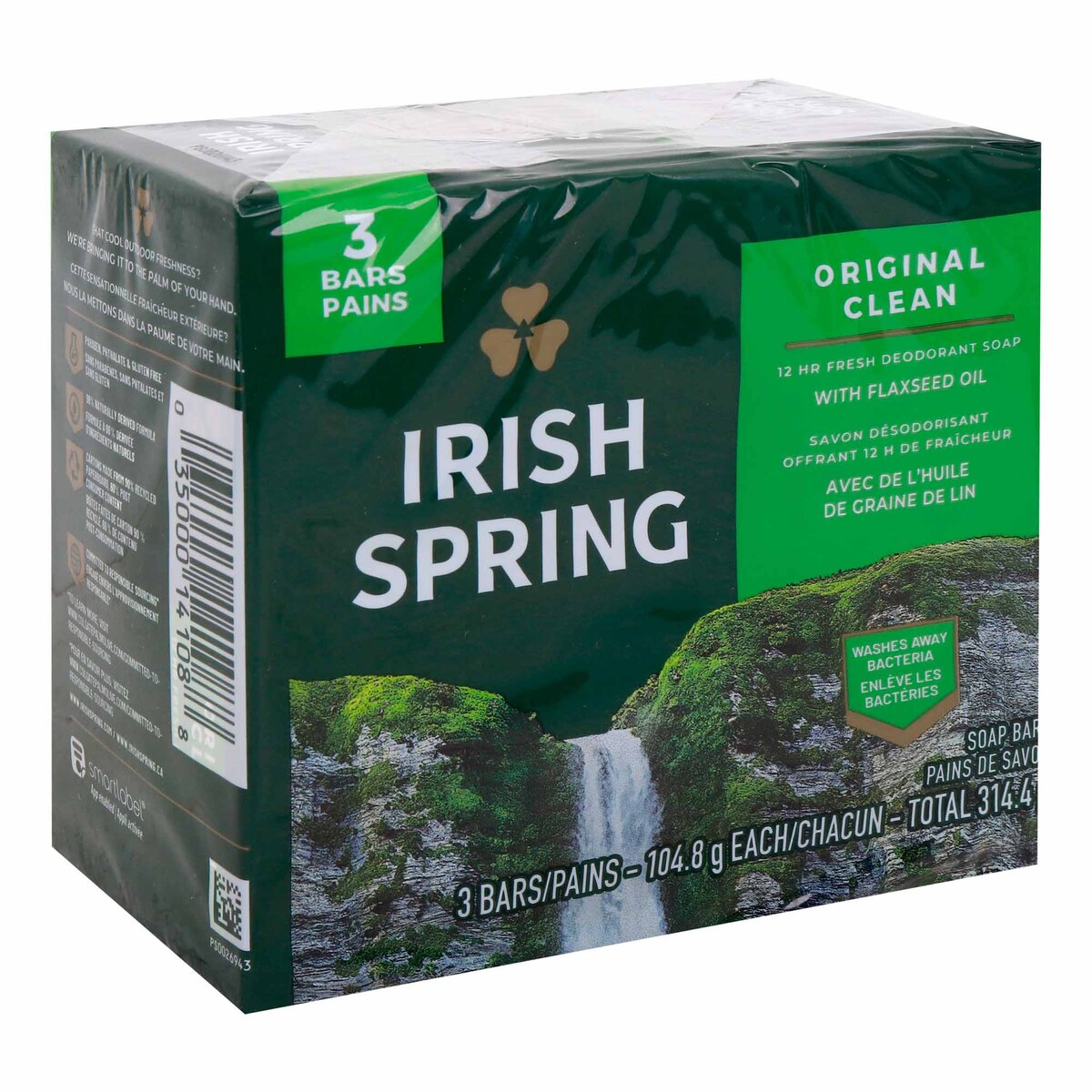 Irish Spring Original Clean with Flaxseed Oil Soap Bars 3 pcs 314.4 g