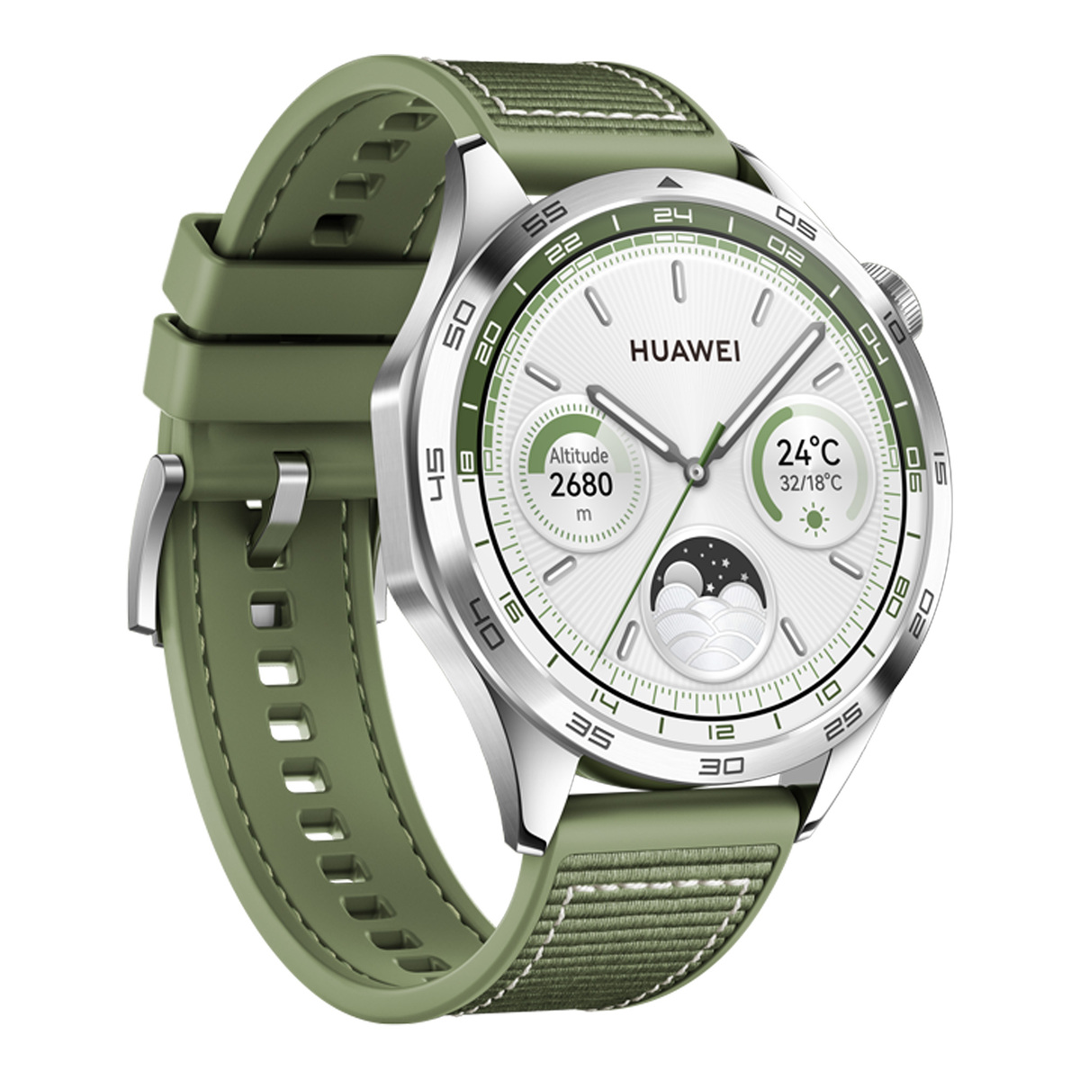 Huawei Smart Watch GT 4, 46 mm, Green Composite Braid Strap, Phoinix-B19W