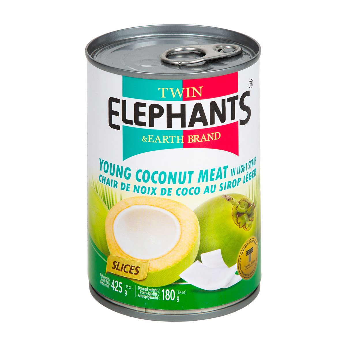 Buy Twin Elephants Young Coconut Meat In Light Syrup 425 g Online at Best Price | Other Canned Fruits | Lulu Kuwait in Kuwait