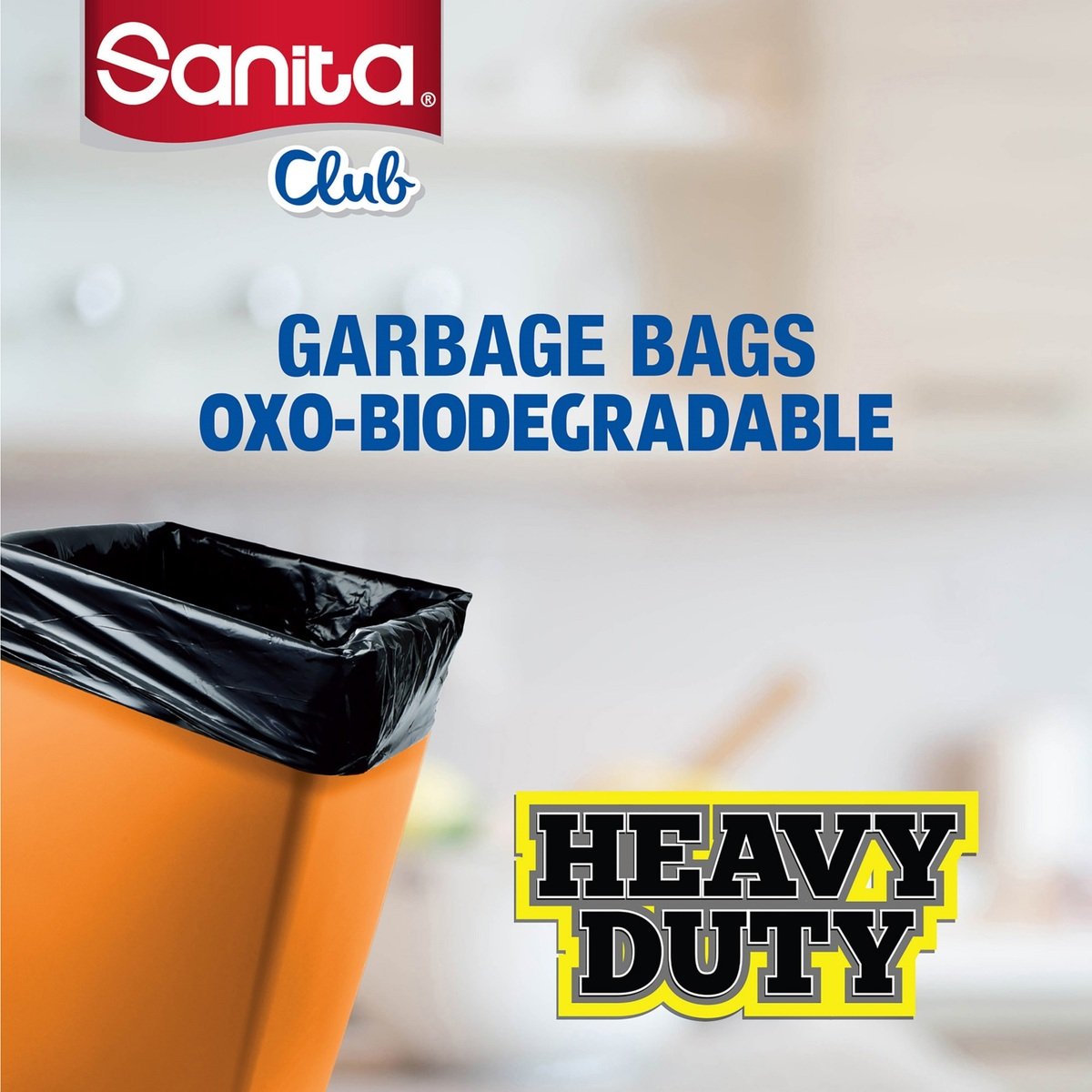 Sanita Club Garbage Bags Heavy Duty Medium 30 Gallons Size 72 x 85cm 45pcs