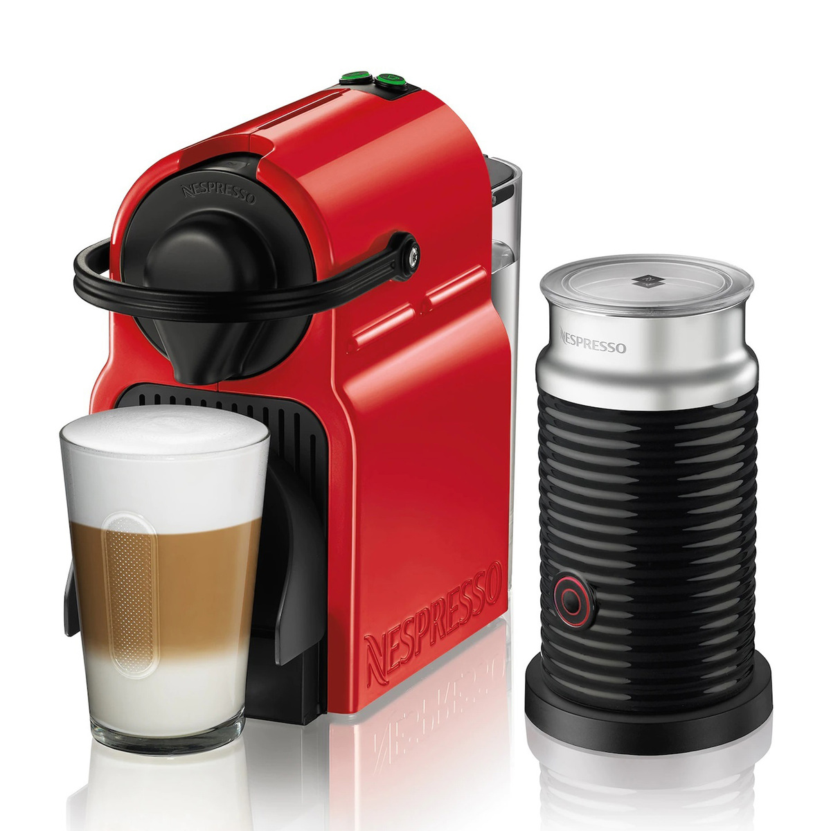 Nespresso Inissia C40 Coffee Machine with Aerocino Black Mug, 0.7 L, Red,  C40BU-RE Online at Best Price, Coffee Makers