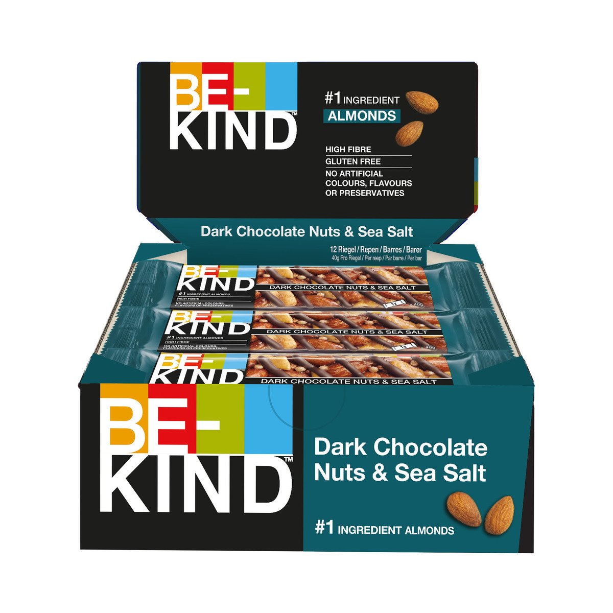 Be-Kind Dark Chocolate Nuts & Sea Salt Bar 12 x 40 g
