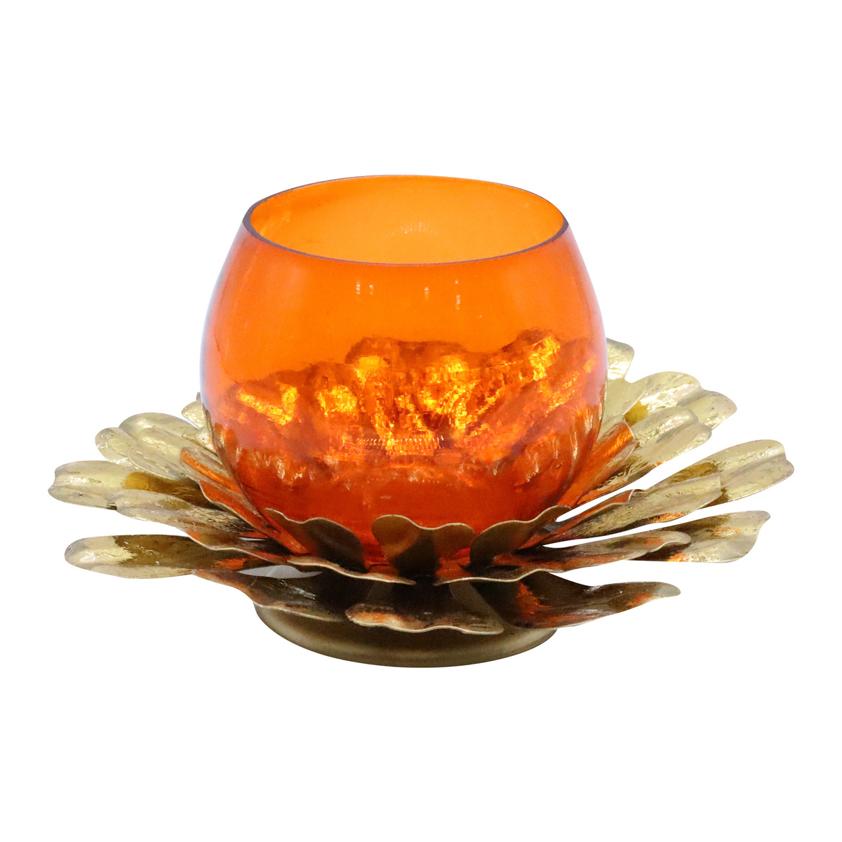 Maple Leaf Enzo Floral Votive Holder With Glass