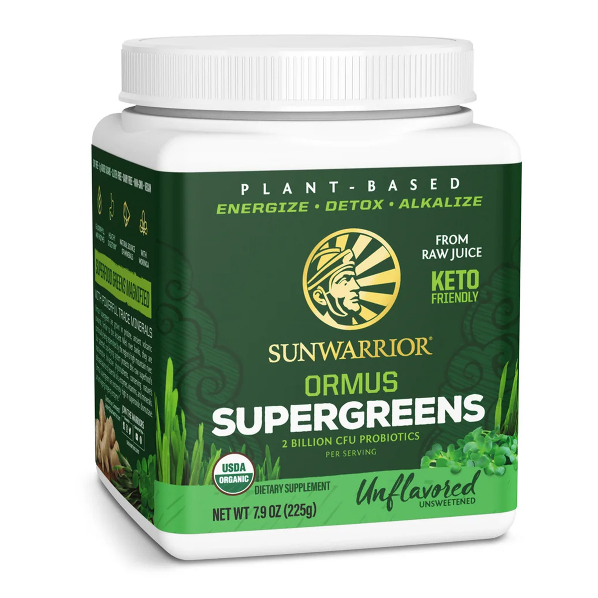 Sunwarrior Ormus Supergreens Unflavored Dietary Supplement, 225 g