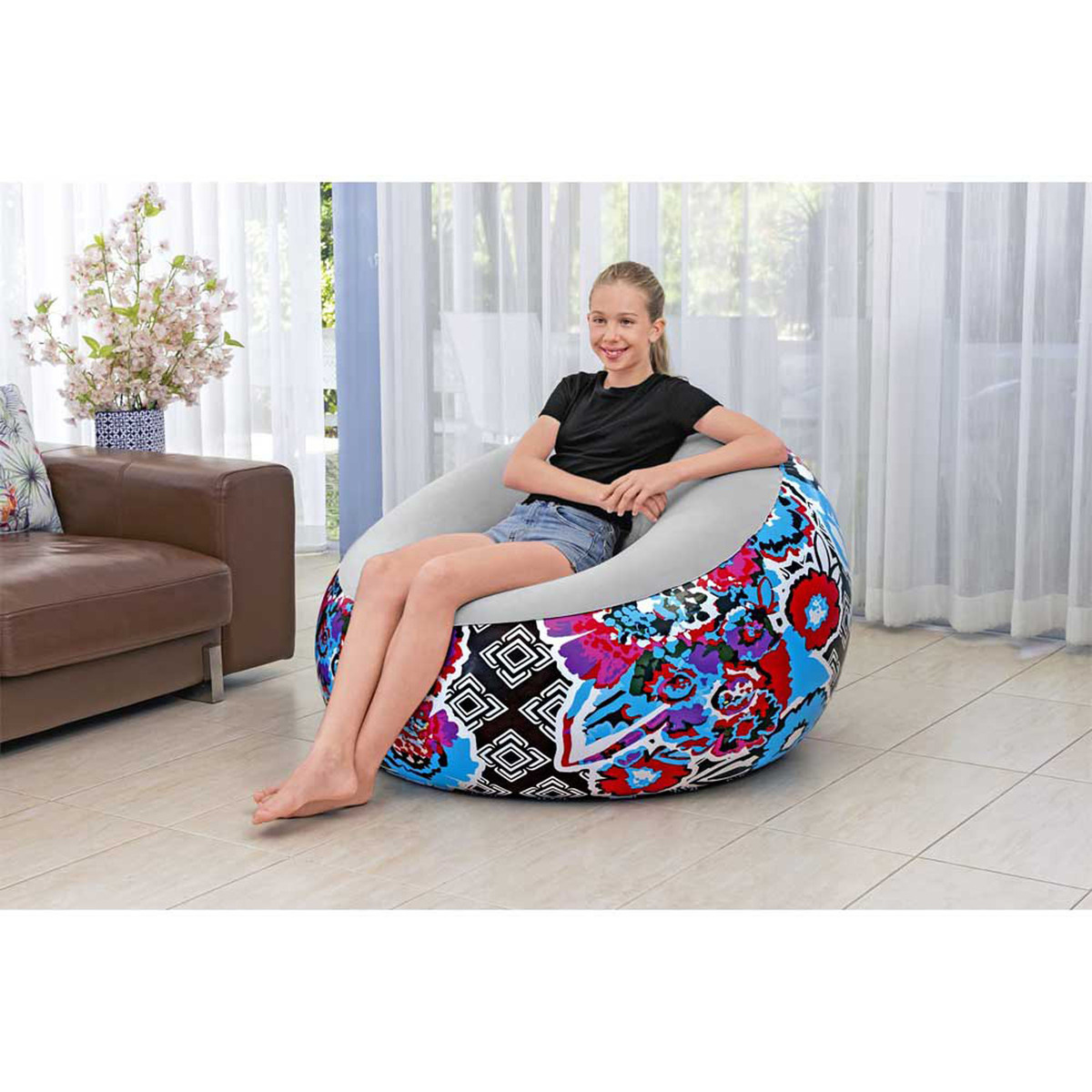 Best Way Floral Air Chair, 112 x 112 x 66 cm, 75111