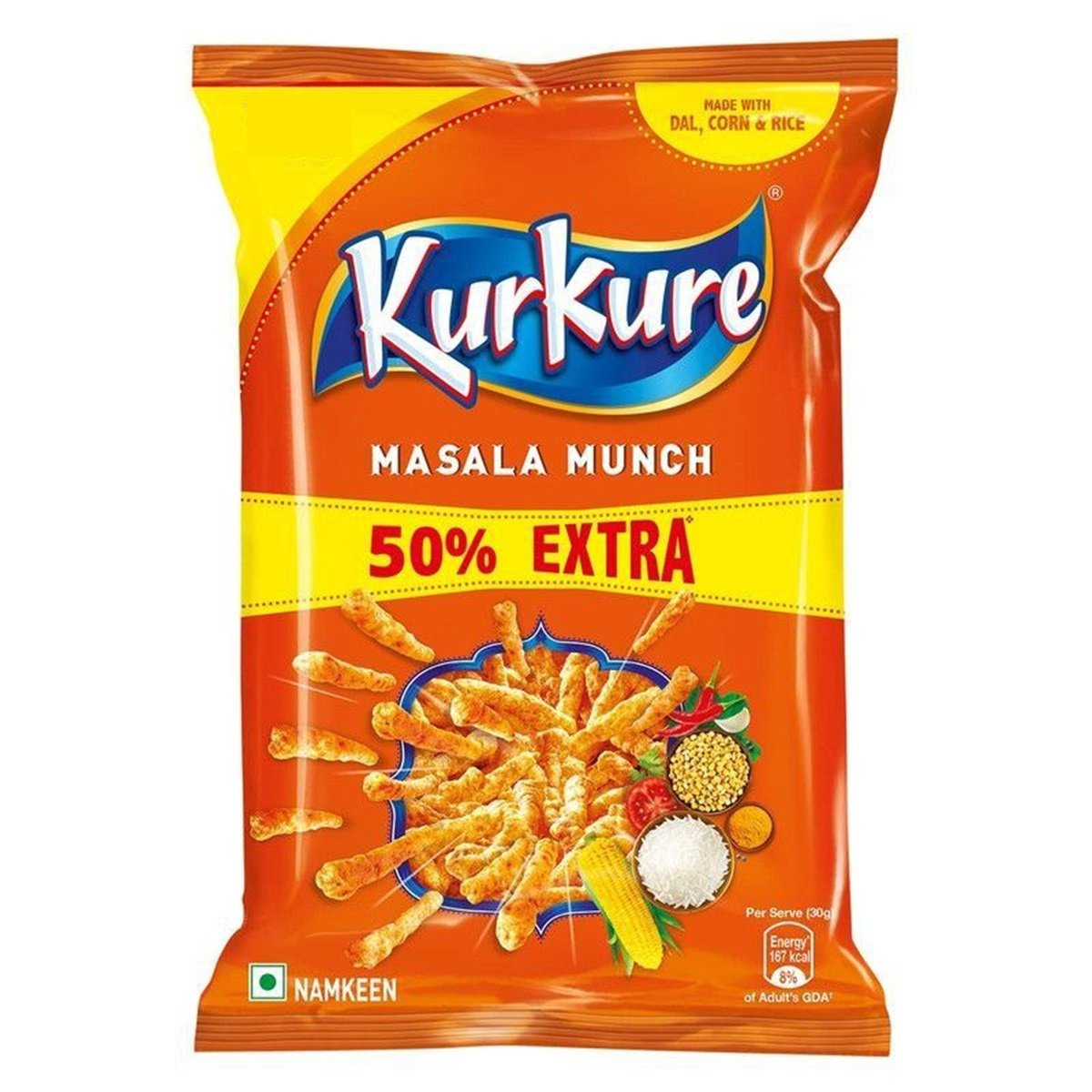 اشتري قم بشراء Kurkure Masala Munch 82 g Online at Best Price من الموقع - من لولو هايبر ماركت Indian Savouries في الامارات