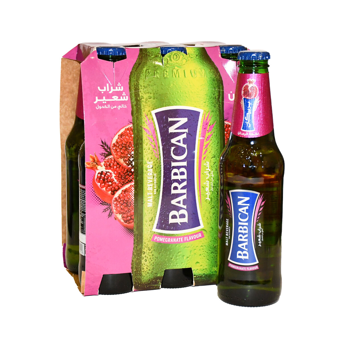 Buy Barbican Pomegranate Flavoured Malt Beverage Non-Alcoholic Drink 6 x 325 ml Online at Best Price | Non Alcoholic Beer | Lulu Kuwait in Kuwait