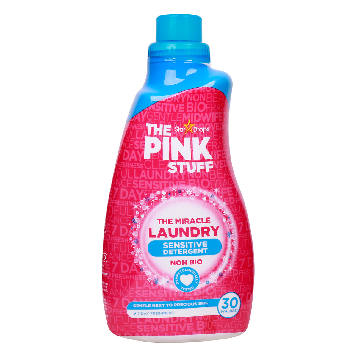 Buy Star Drops Pink Stuff Miracle Non Bio Sensitive Laundry Detergent 960 ml Online at Best Price | Liquid Detergent | Lulu Kuwait in Kuwait