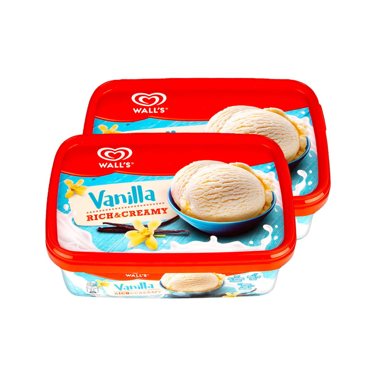 Wall's Rich & Creamy Vanilla Ice Cream 2 x 1 Litre