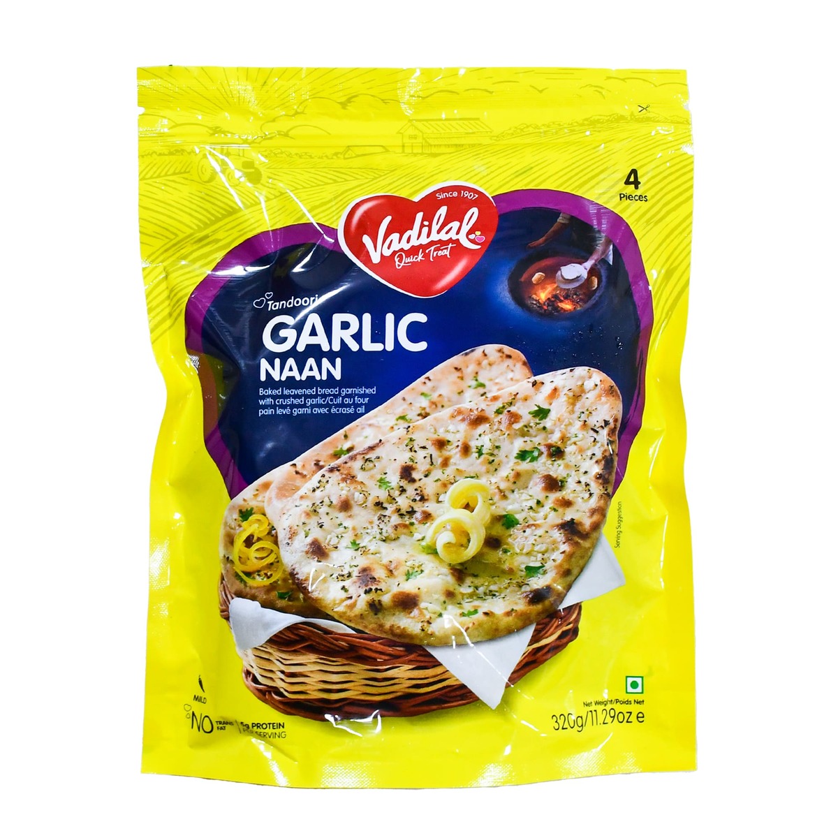 Vadilal Garlic Butter Naan 4 pcs 320 g