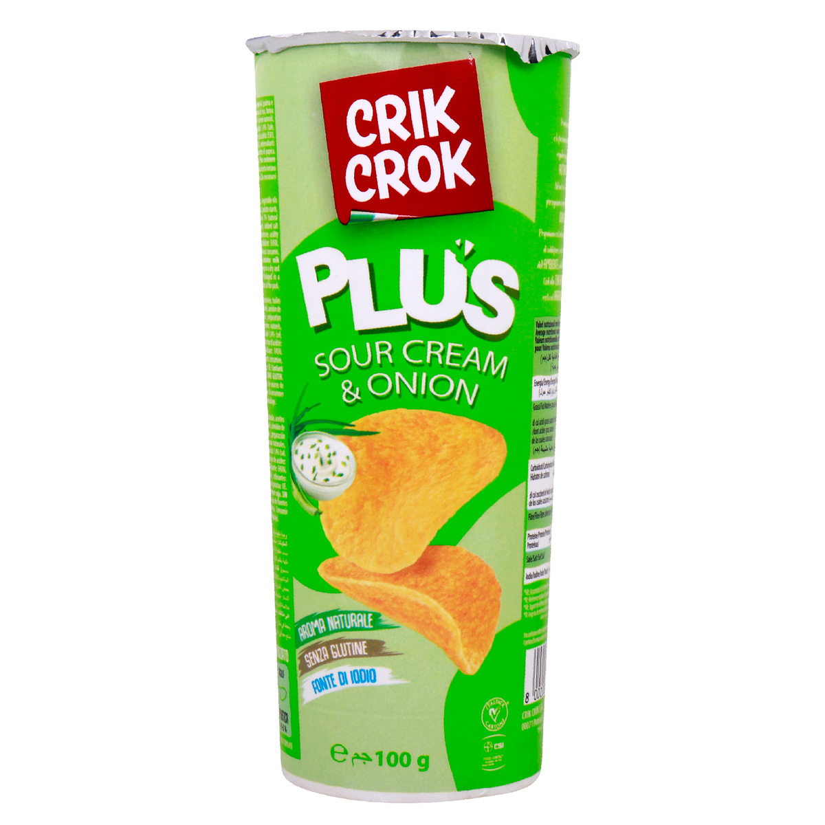 Crik Crok Plus Gluten Free Sour Cream & Onion Chips 100 g