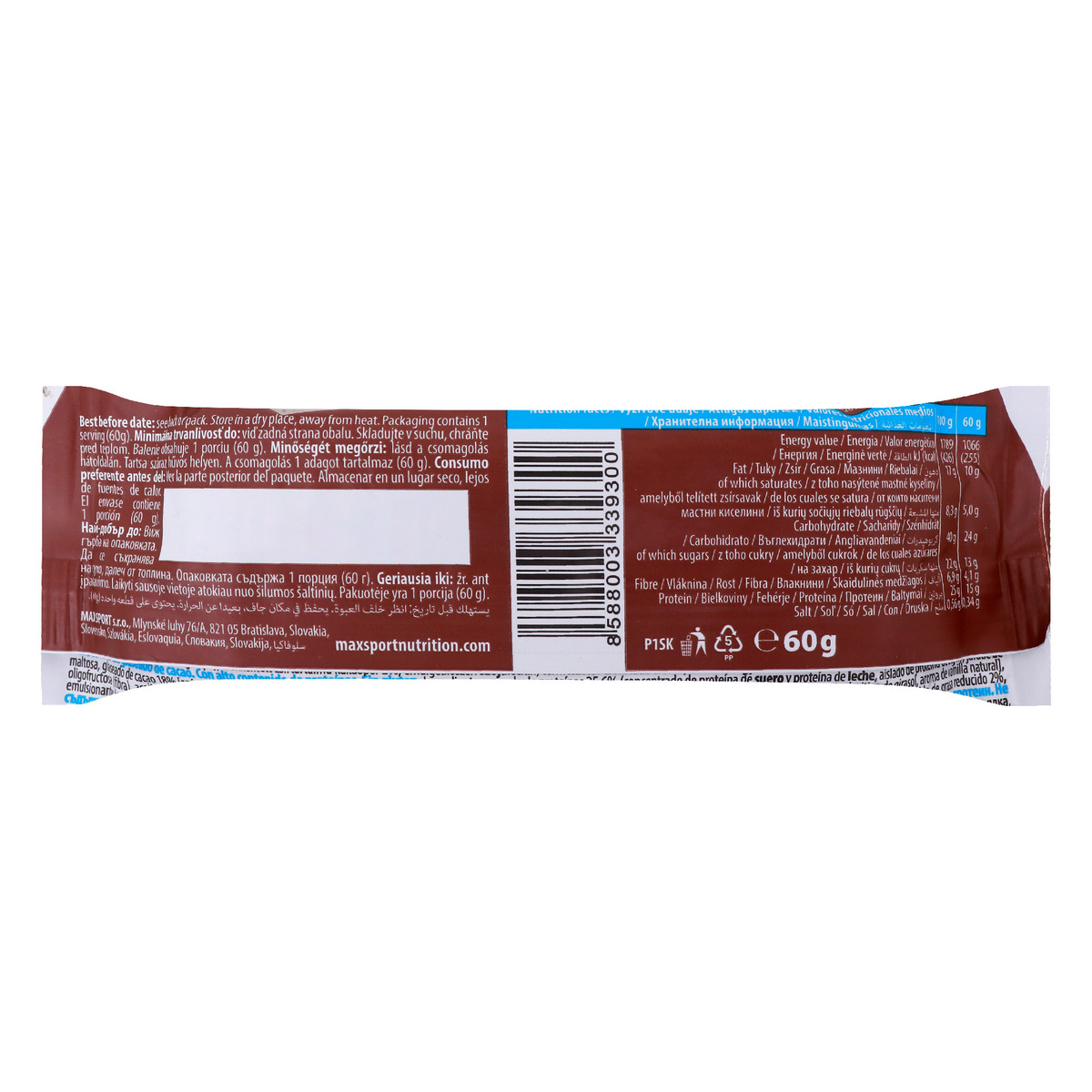 Max Sport Chocolate Flavour Protein Bar 60 g