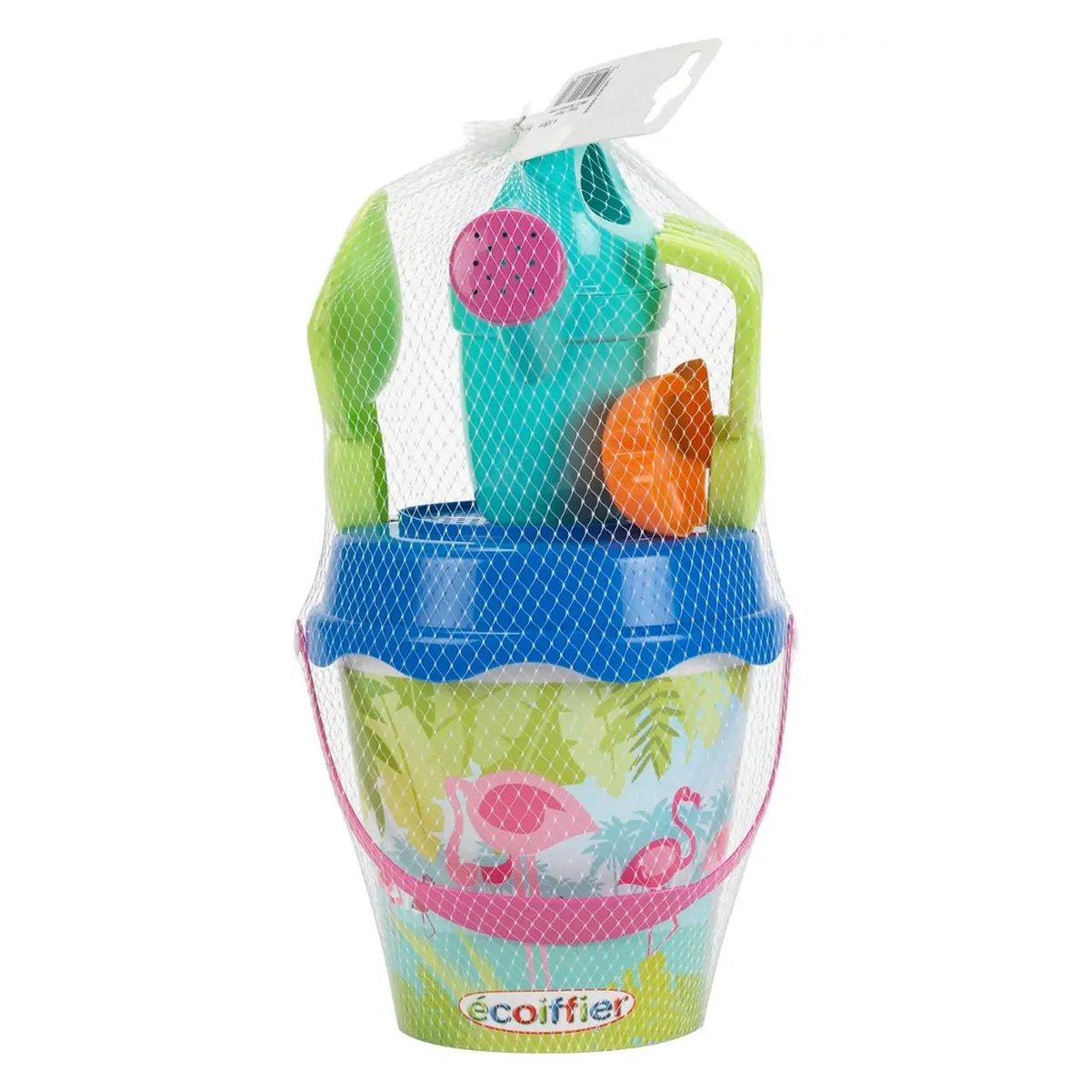 Ecoiffier 17 cm Flamingo IML Beach Bucket with Accessories, Assorted, 7600000680