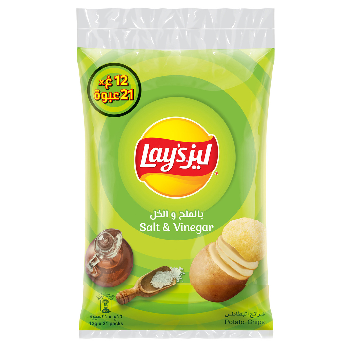 Lay's Salt & Vinegar Potato Chips 21 x 12 g