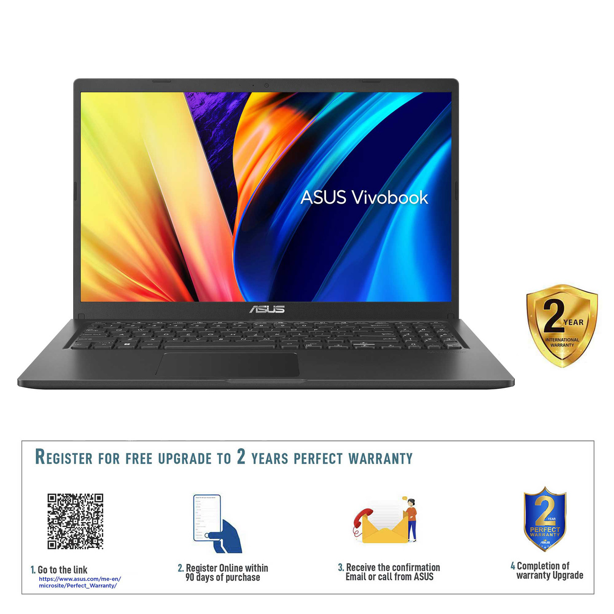 Asus Vivobook 15 Laptop, 15.6 Inches, Intel Core i3-1115G4, 8GB RAM, 256GB SSD, Intel UHD Graphics, Windows 11 Home, Indie Black, A1500EA-EJ3390W