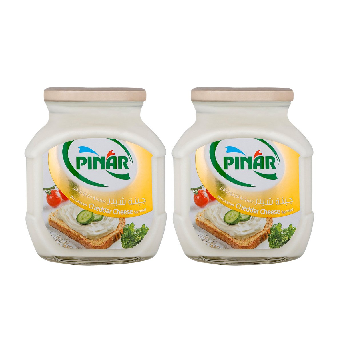 اشتري قم بشراء بينار جبنة شيدر مطبوخة قابلة للدهن 2 × 500 جم Online at Best Price من الموقع - من لولو هايبر ماركت Jar Cheese في السعودية