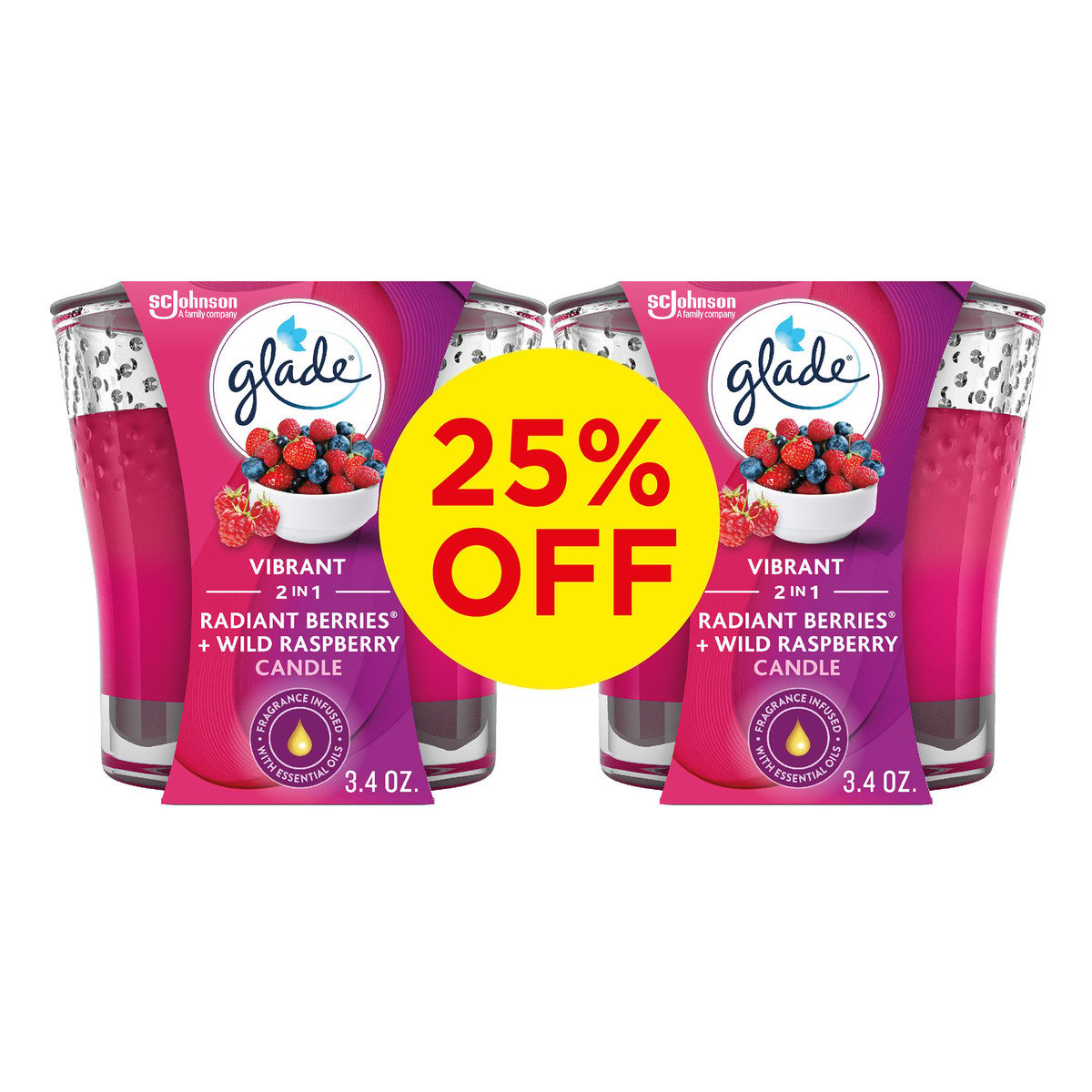 Glade Assorted Candle Value Pack 2 x 3.4 oz