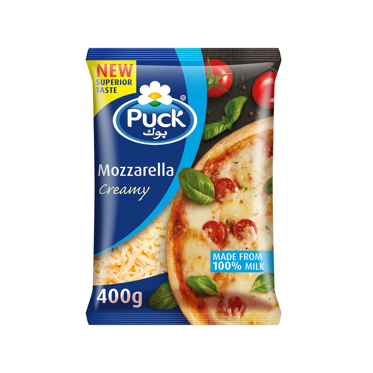 Puck Creamy Mozzarella Shredded Cheese, 400 g