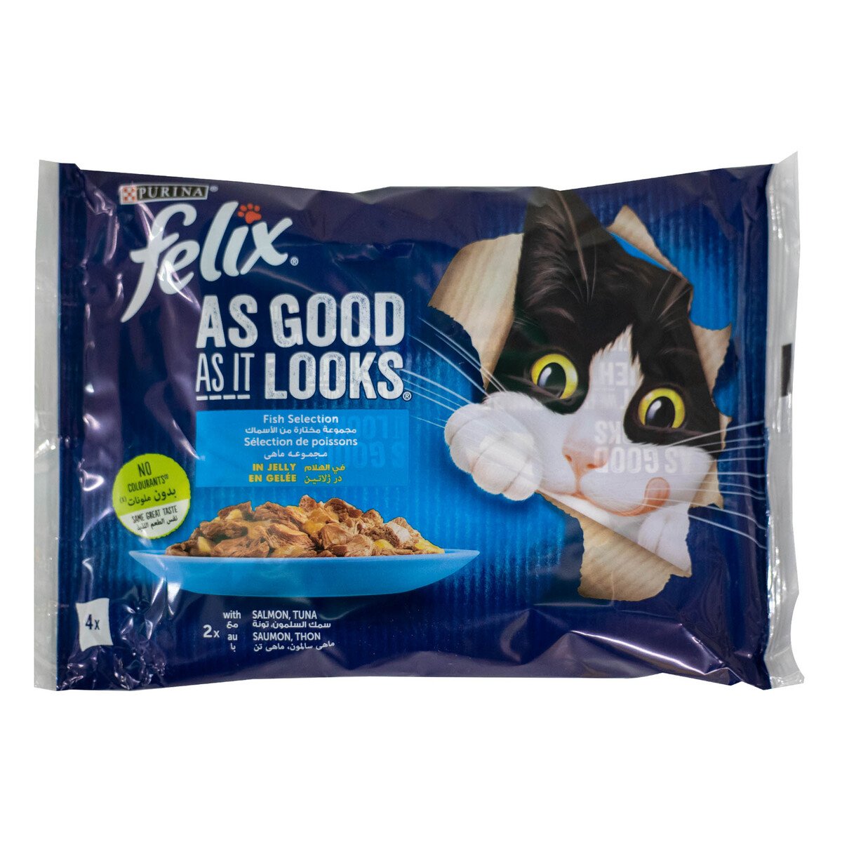 Purina Felix As Good As It Looks Fish Selection In Jelly With Salmon & Tuna Cat Food 340 g