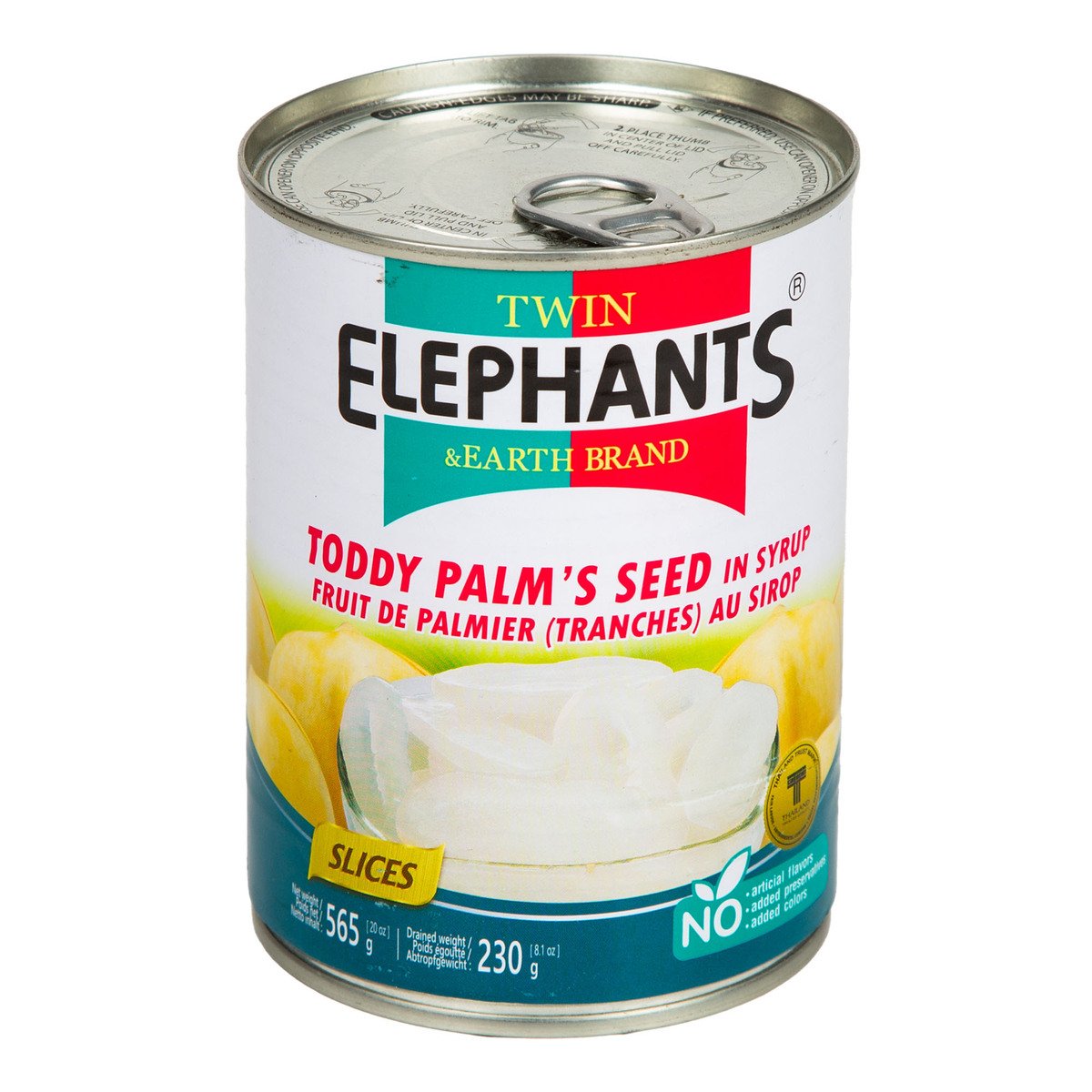 اشتري قم بشراء Twin Elephants Toddy Palms Seed In Syrup 565 g Online at Best Price من الموقع - من لولو هايبر ماركت Other Canned Fruits في الكويت