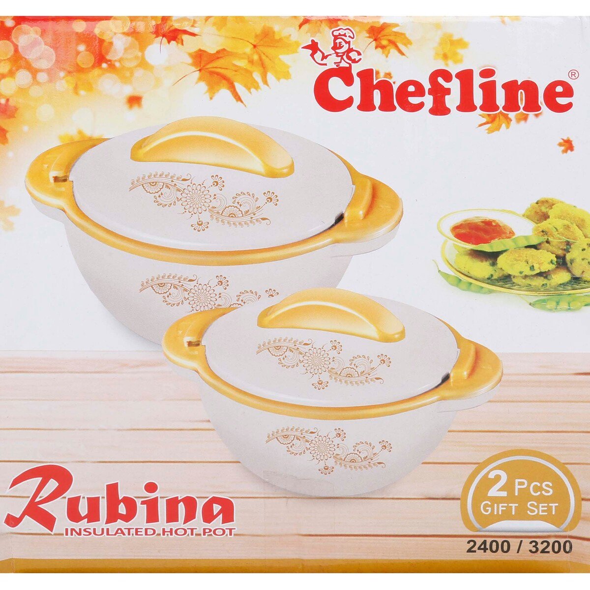 Chefline Plastic Insulated Hot Pot Set Rubina, Pack of 2, 2400 ml + 3200 ml