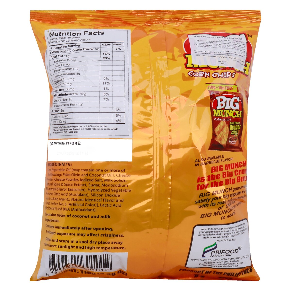 Big Munch Cheese Corn Chips 110 g