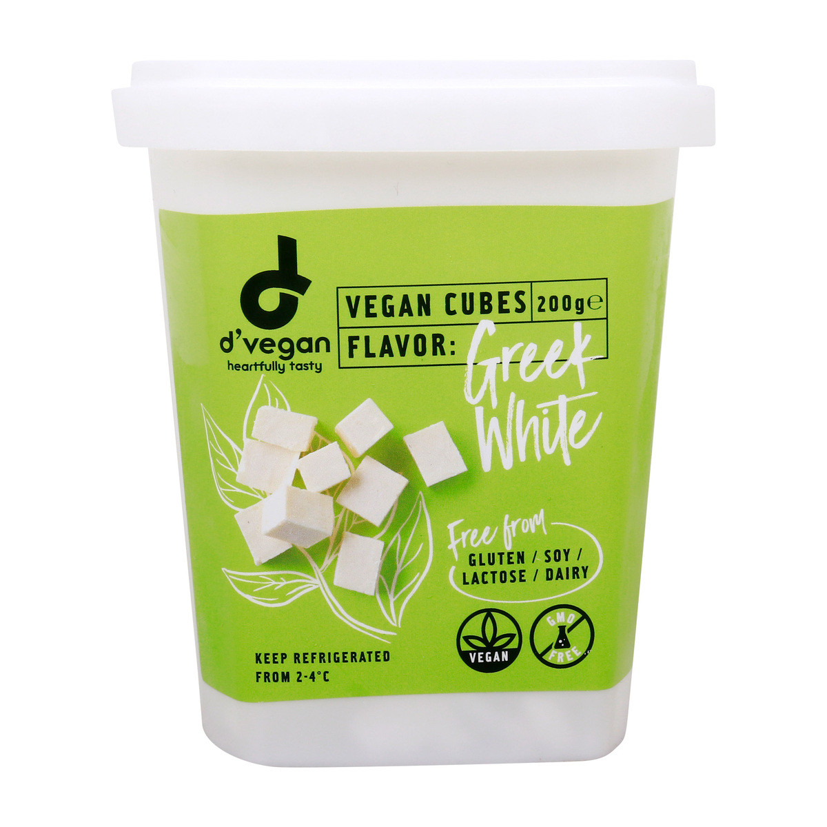 D'Vegan Greek White Cheese in Cubes, 200 g