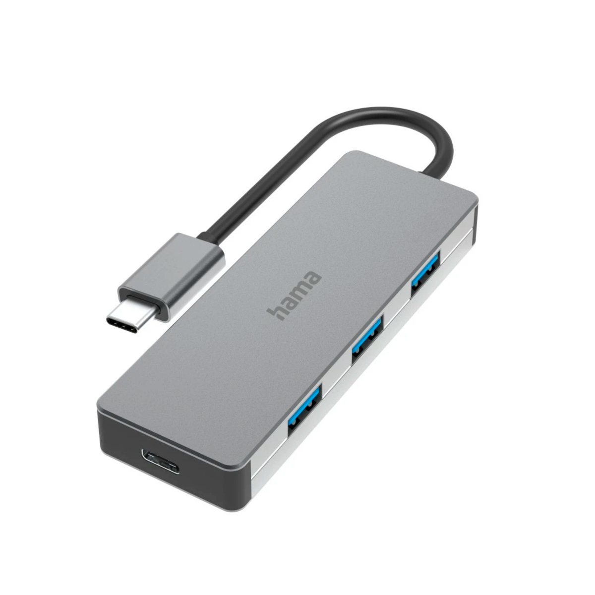 Hama 4 Ports USB-C Hub with USB 3.2 Gen 2, 10 Gbit/s, Grey, 200105