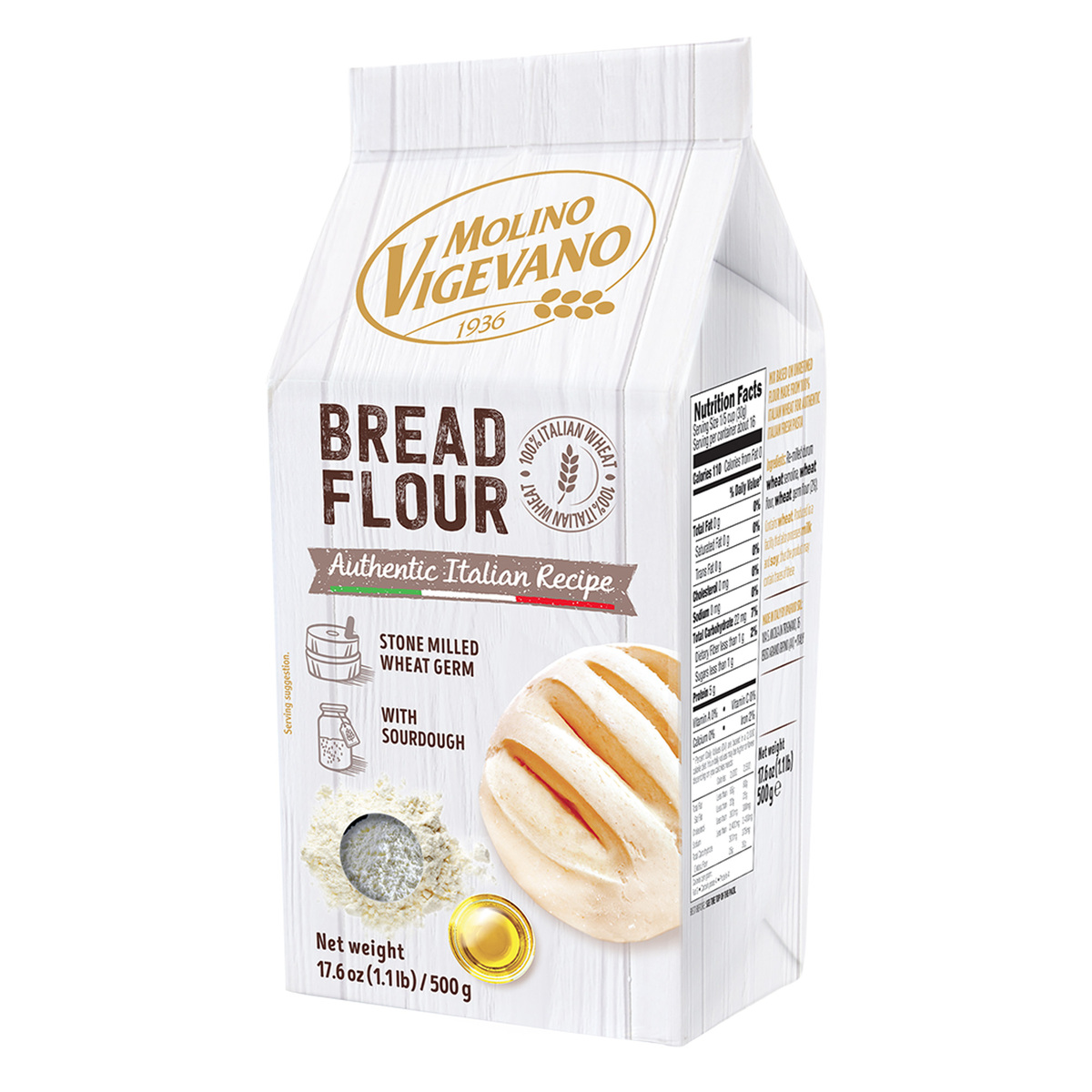 اشتري قم بشراء Molino Vigevano Bread Flour, 500 g Online at Best Price من الموقع - من لولو هايبر ماركت Flour في الكويت