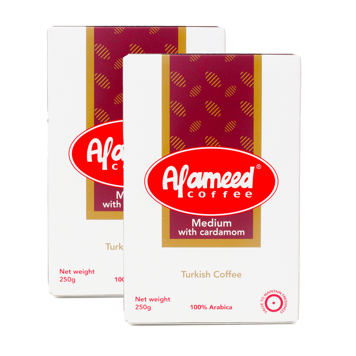 Al Ameed Turkish Coffee with Cardamom Medium 2 x 250 g