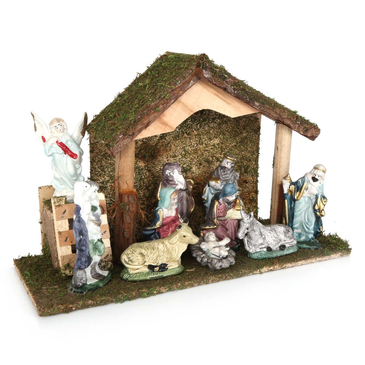 Chamadol Xmas Decoration, Christmas Nativity Set With Porcelain Figures 78073