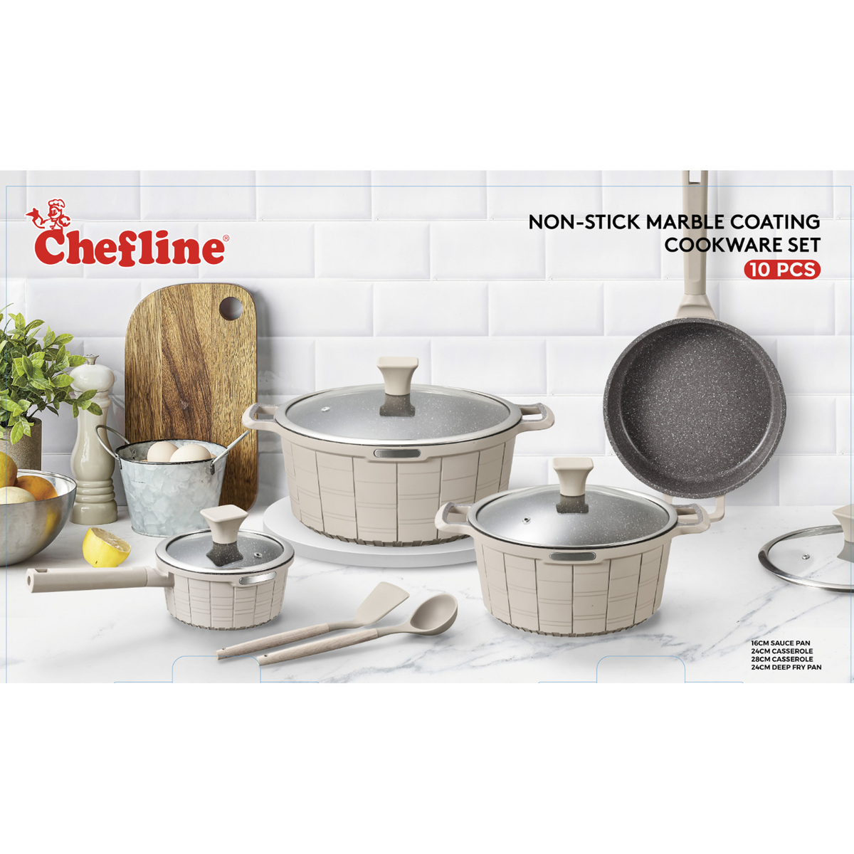 Chefline Die Cast Cookware Set, 10 Pcs, KE2310