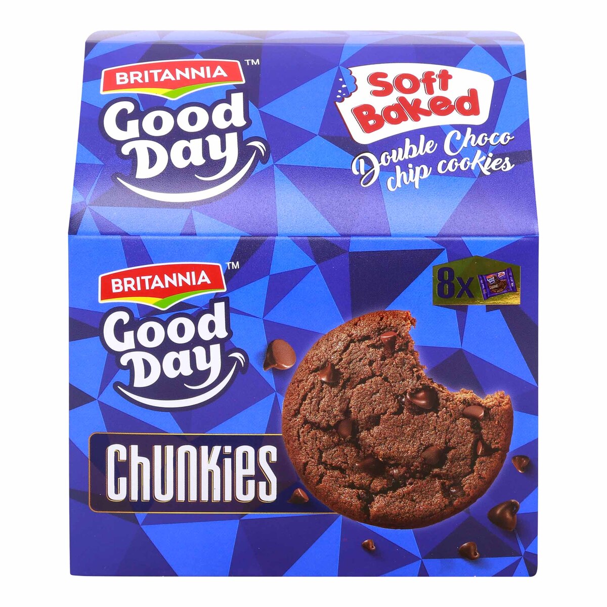 Britannia Good Day Soft Baked Double Choco Chip Cookies, 8 x 28 g