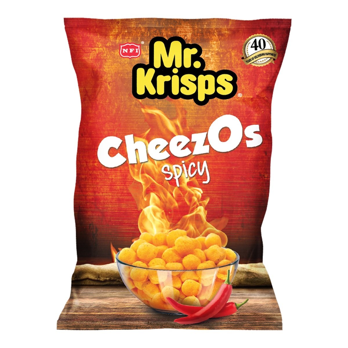 Mr. Krisps Spicy Hot Cheese Corn Balls 25 x 15 g