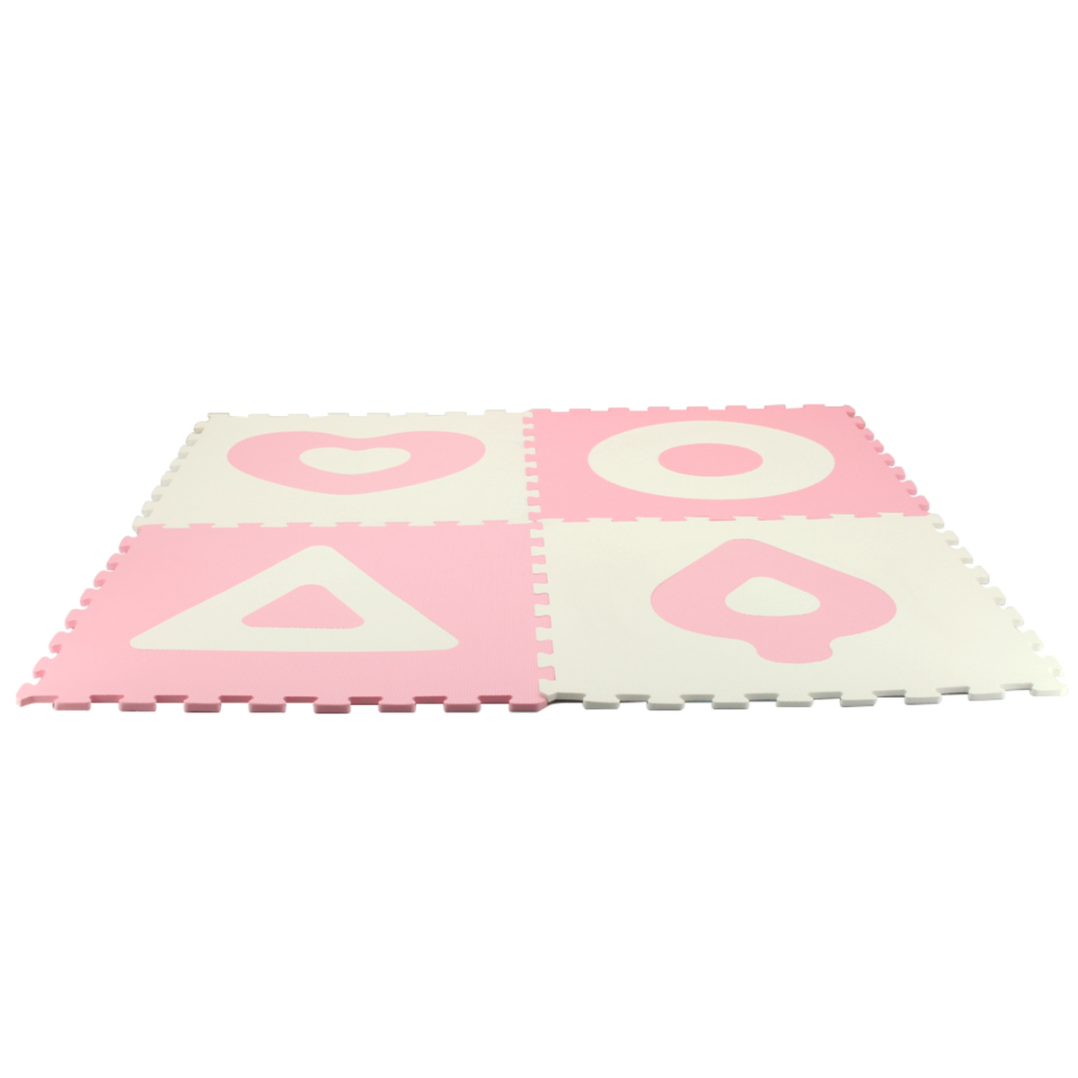 Sunta Puzzle Mat, Pack of 4, Pink/White, 2114/10B3-PK/WHT