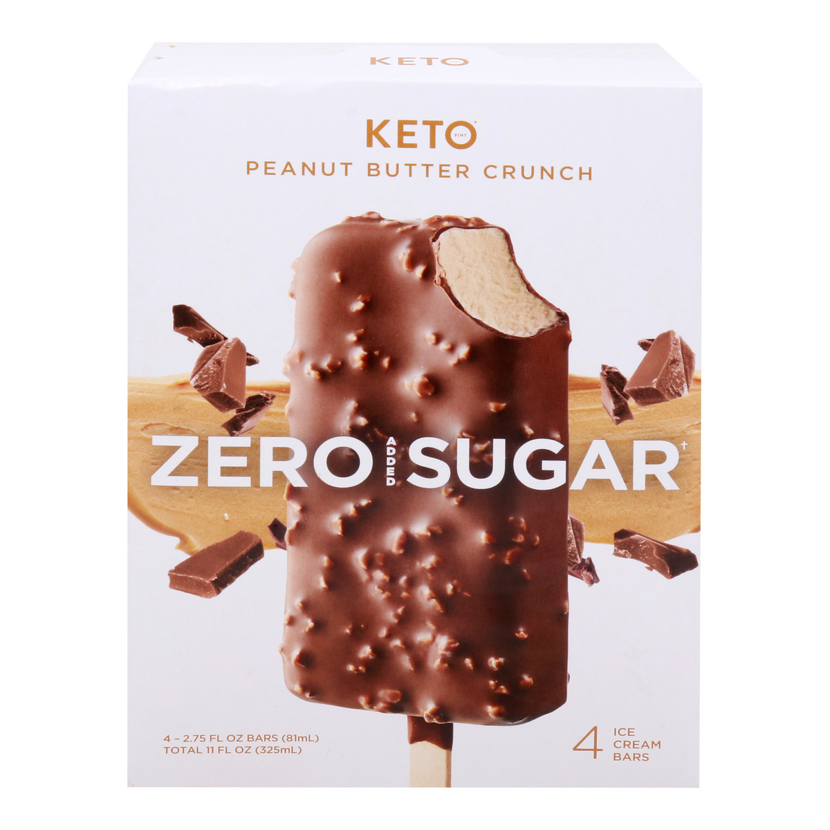 Buy Keto Pint Peanut Butter Crunch Ice Cream Bars 4 pcs 325 ml Online at Best Price | Ice Cream Impulse | Lulu Kuwait in Kuwait