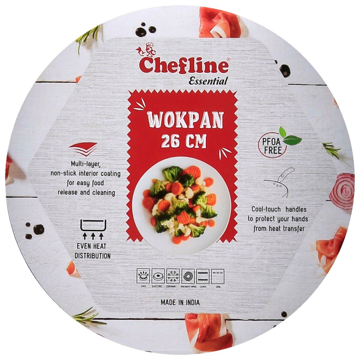 Chefline Non-Stick Wok Pan, 26 cm, ESNLINDWP26