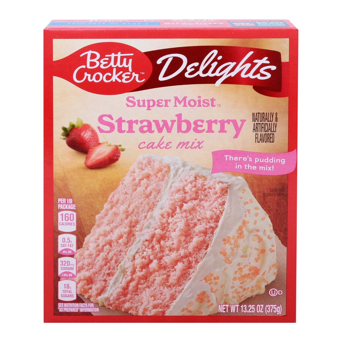 Betty Crocker Delights Super Moist Strawberry Cake Mix, 375 g