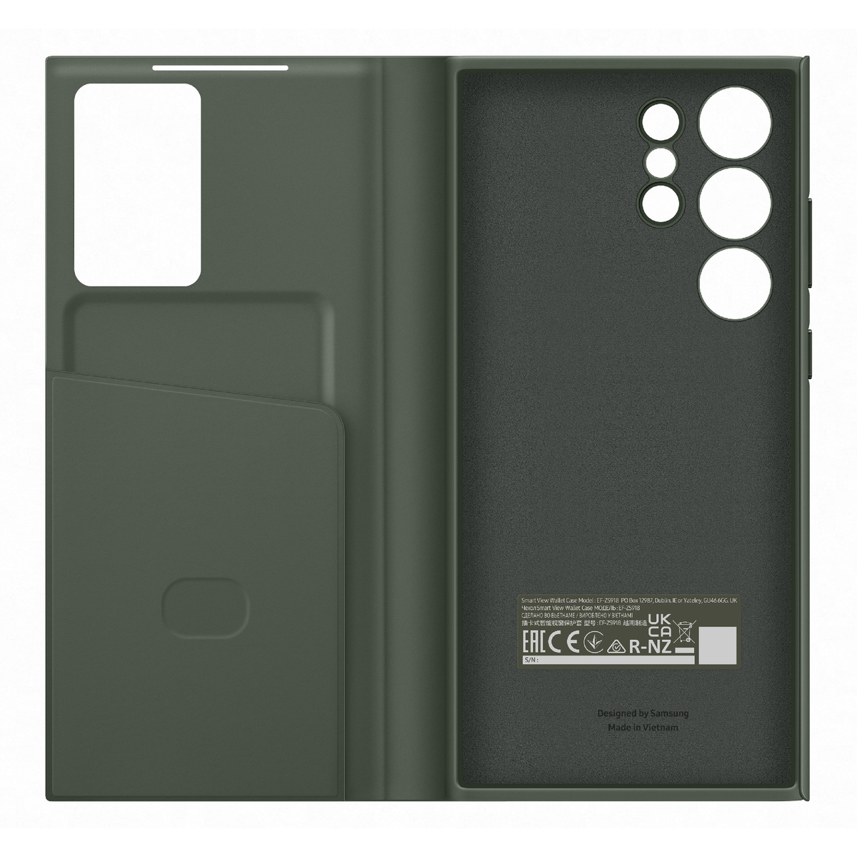 Samsung S23 Ultra Smart View Wallet Case, Green, EF-ZS918CGEGWW
