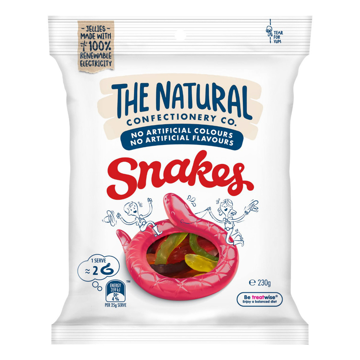 The Natural Confectionery Jelly Snakes 230 g