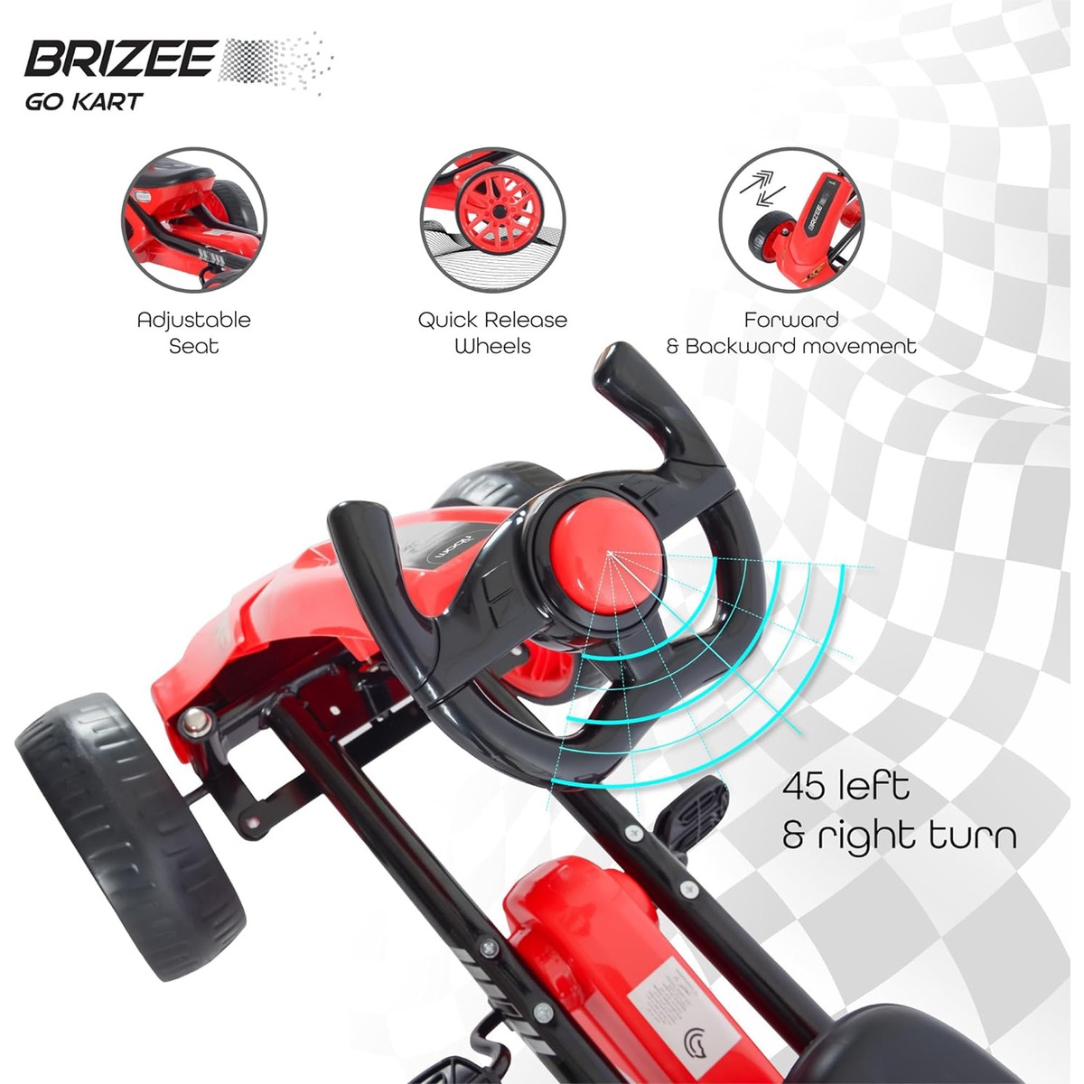 Moon Brizee Go Kart Pedal Bike, Red