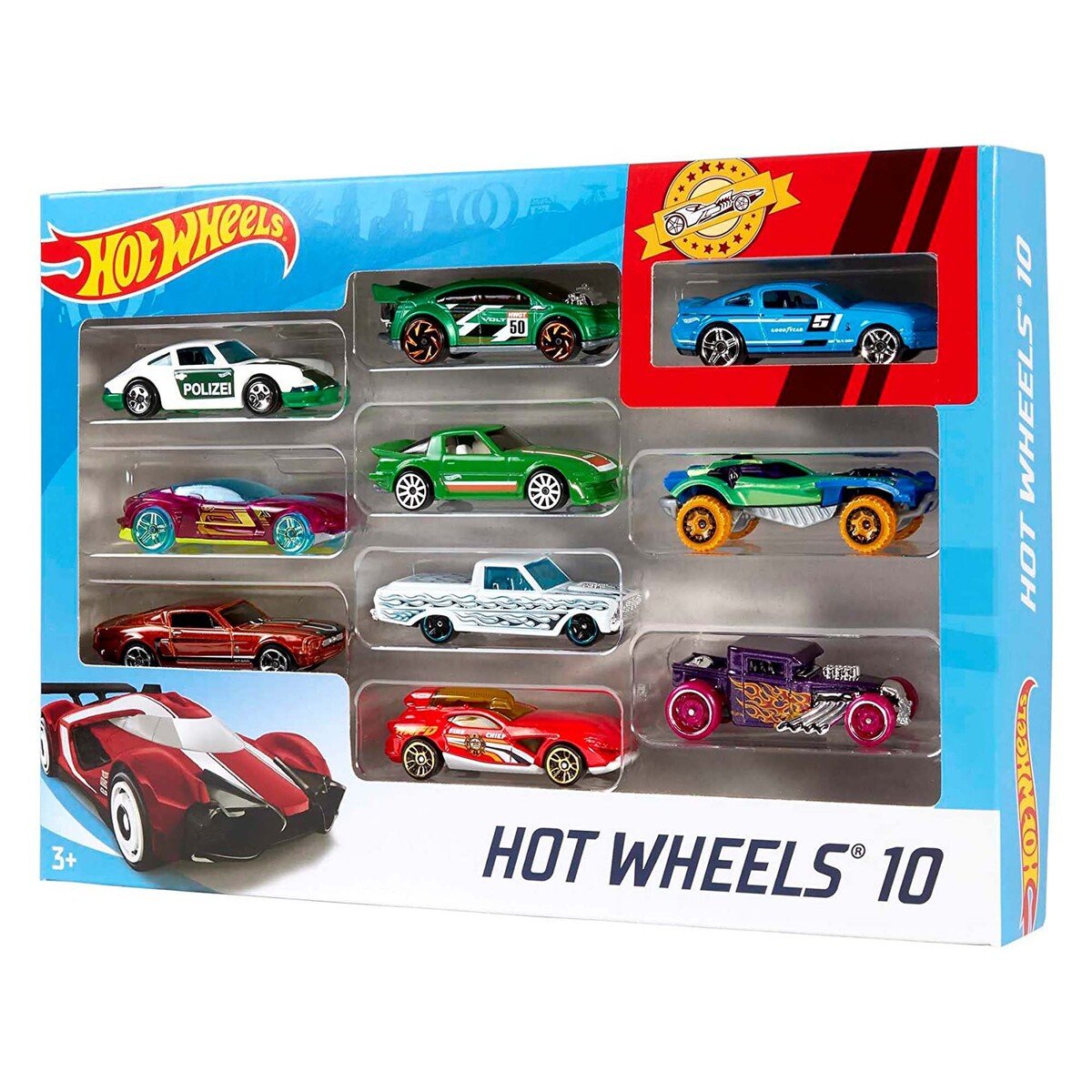 Hot Wheels Basic Cars, 10 Hot Wheels Car in 1 Pack 54886