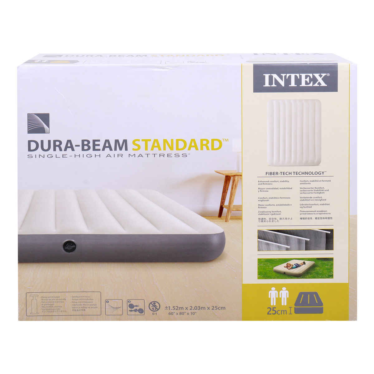 Intex Dura-Beam Standard Single-High Air Mattress 203x152x25cm 64103