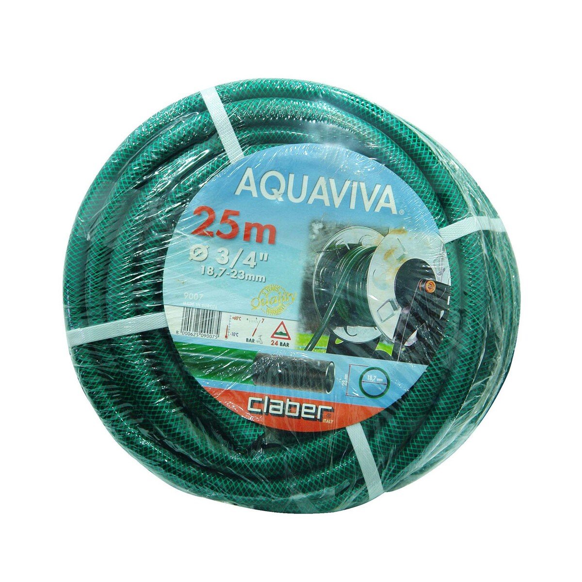 Claber Aquaviva Hose, 25 m , Green, 9007