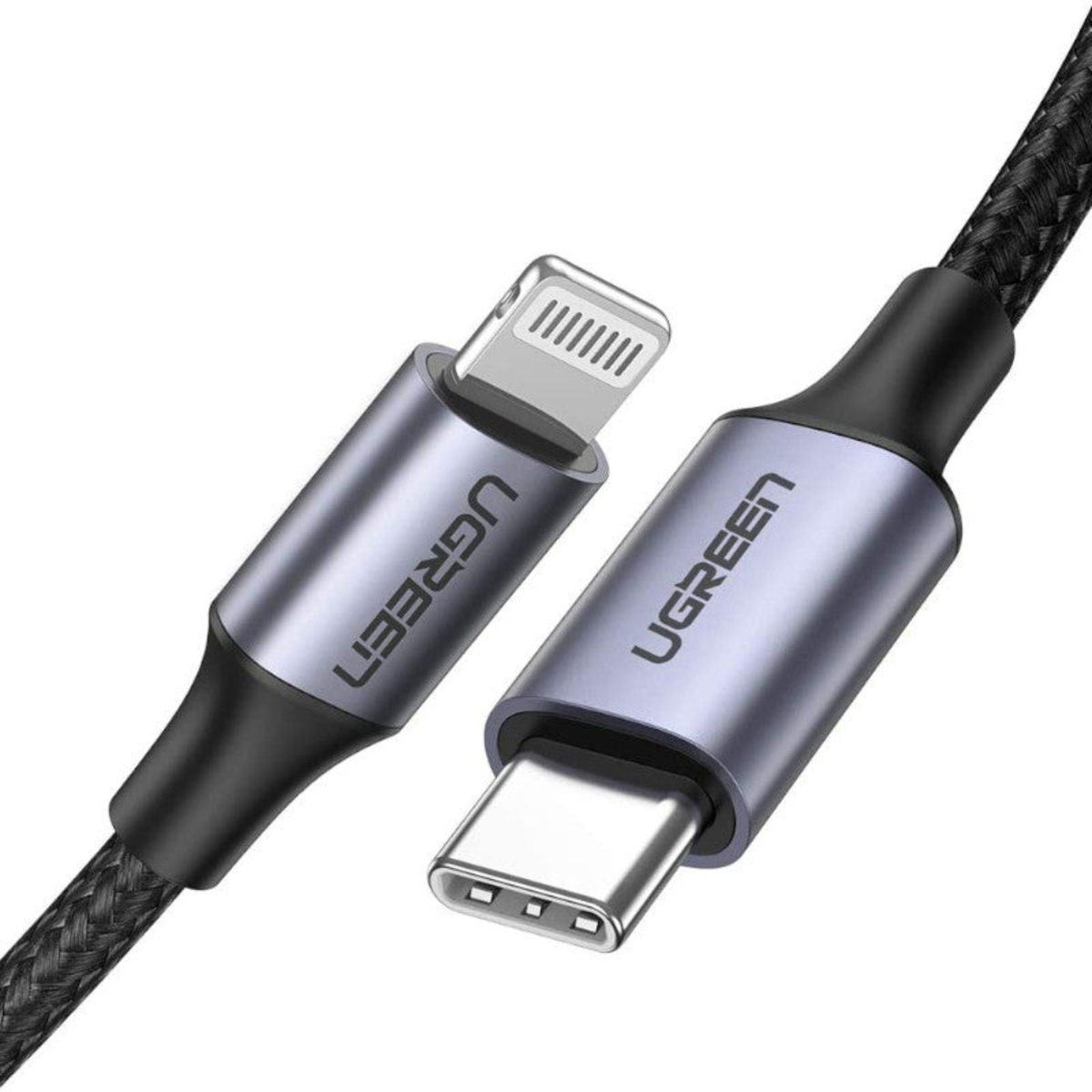 Ugreen USB Type-C to Lightning MFI Cable, 3A, PD 36 W, 1 m, Black, US304