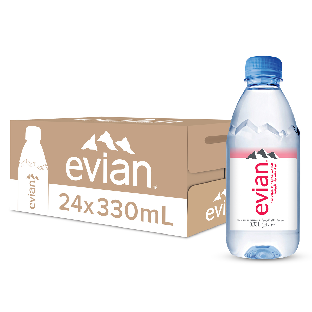 Evian Premium Natural Mineral Water 330 ml 18+6