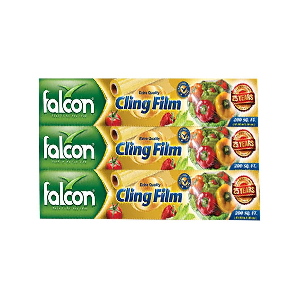 Falcon Cling Film 200sq ft Value Pack 3 pcs